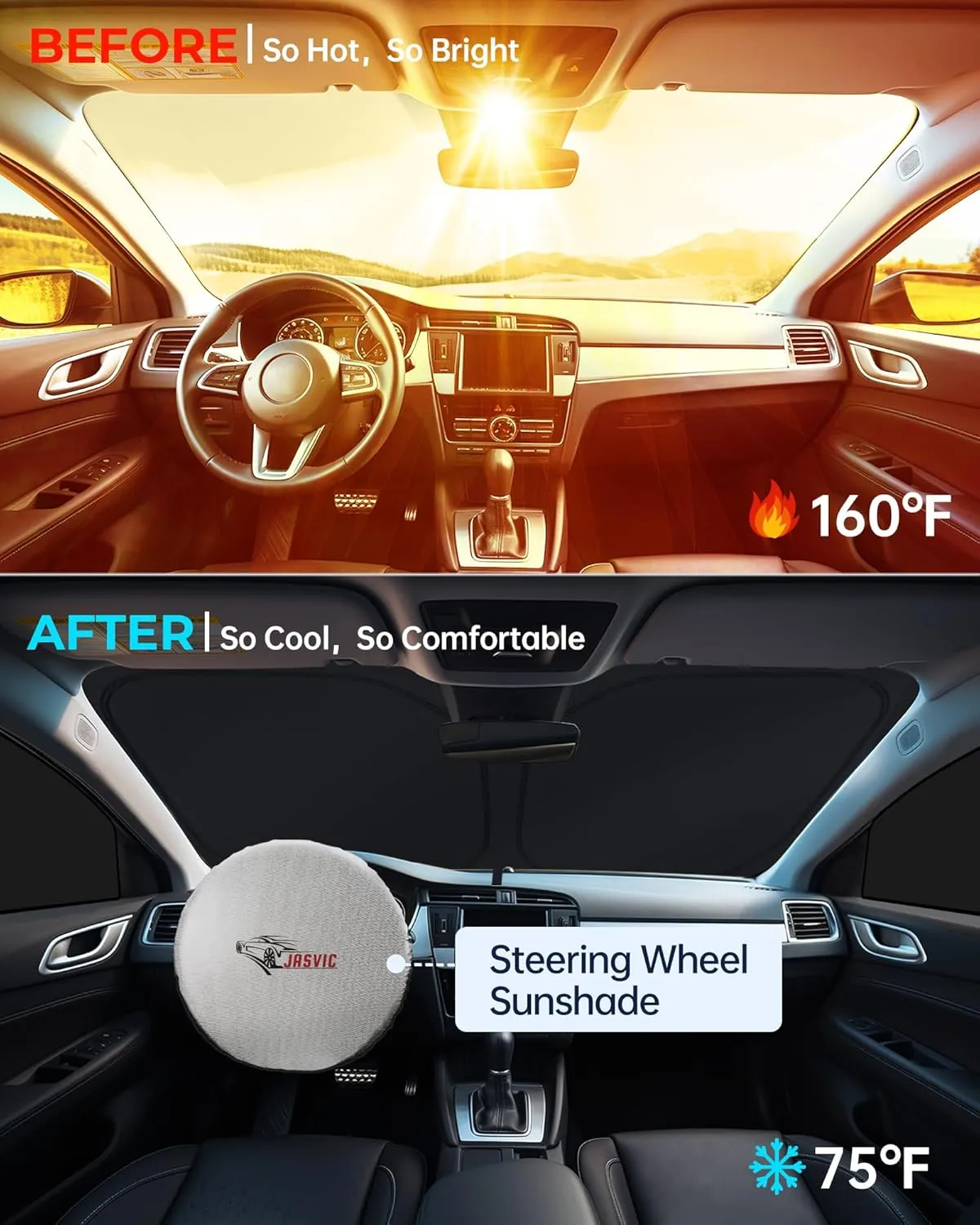 for Ford Fusion 2013-2021 Car Window Shades, 8pcs Privacy Sun Shade Set for Front Windshield Side and Rear Windows, Full Window Covers Keeps Vehicle Cool for Camping Napping