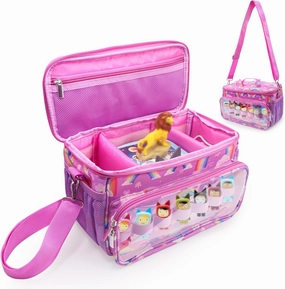 for Tonies Carrying Case, Toniebox Case for Tonies Figures,Tonie Characters, Tonies Storage and Organizer with Shoulder Strap,Tonies Box Starter Set,Tonies Headphones,Charging Station Bag (Pink)