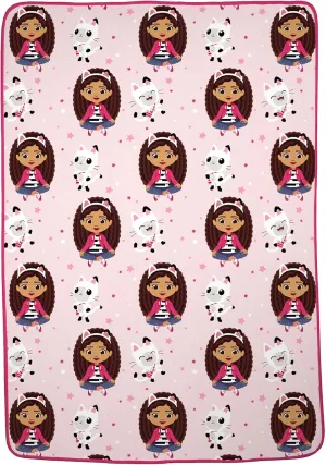 Franco DreamWorks Gabby's Dollhouse Kids Bedding Super Soft Plush Micro Raschel Blanket, 62 in x 90 in, (Official Gabby's Dollhouse Product)
