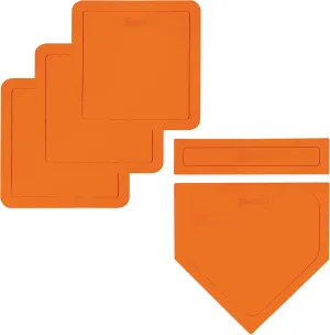 Franklin Sports MLB Throw Down Baseball Bases with Home Plate   Pitcher's Rubber - Backyard Rubber Base Set Perfect for Baseball, Teeball   Kickball