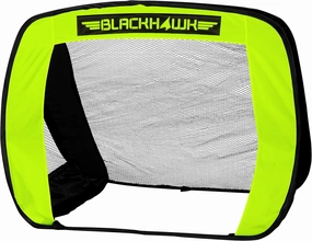 Franklin Sports Blackhawk Junior Pop Up Soccer Goal - Mini Folding Backyard Soccer Goal Net - Portable Indoor   Outdoor Training Equipment for Adults   Kids - 51" x 38" - Optic Yellow