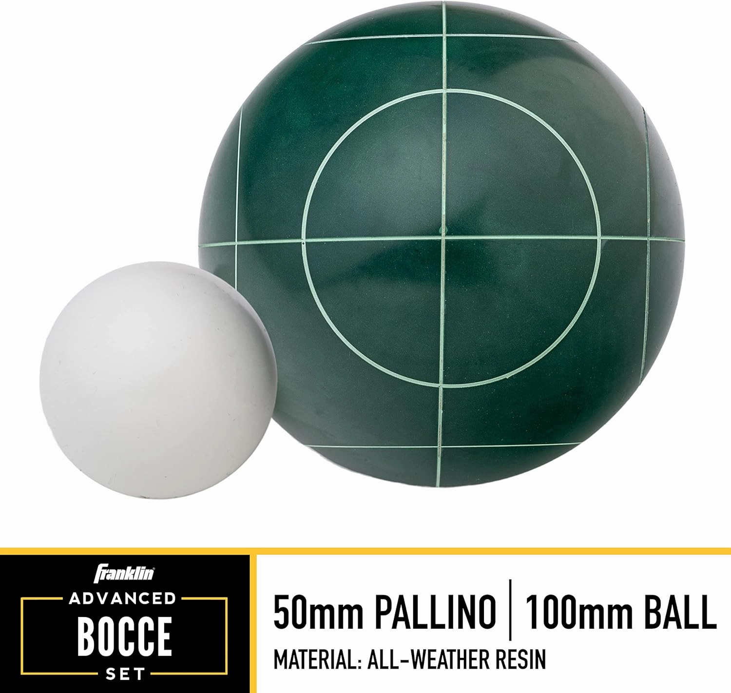 Franklin Sports Bocce Sets - Backyard   Beach Bocce Ball Sets - (8) Outdoor Balls   (1) Pallino - Adult   Family Bocce Sets