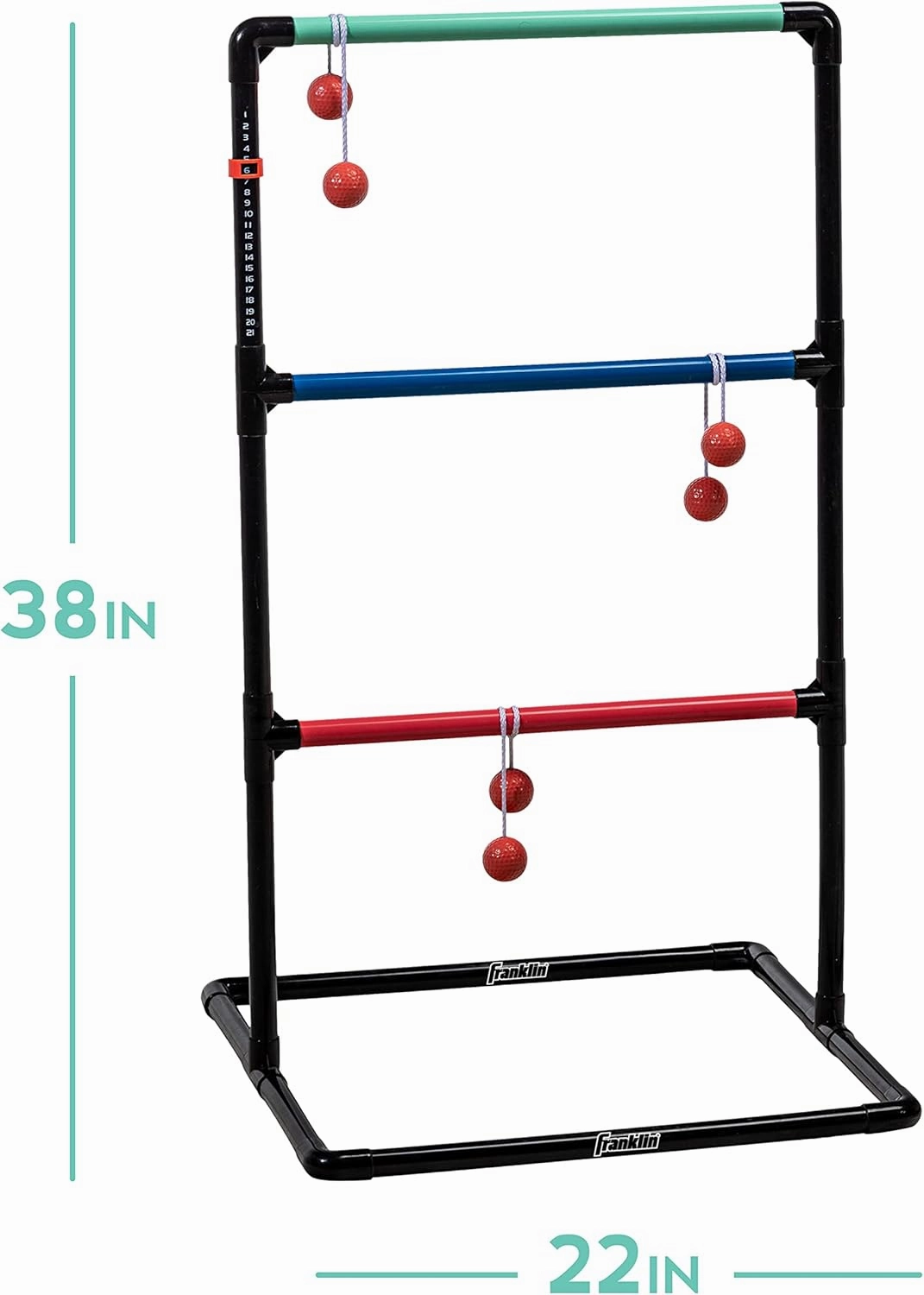 Franklin Sports Ladder Ball Set — Includes 2 Ladder Ball Targets with Weighted Bases and 6 Bolas — Ladder Golf Toss Outdoor Game For Beach or Backyard Fun — Professional, American, and Family Set Options