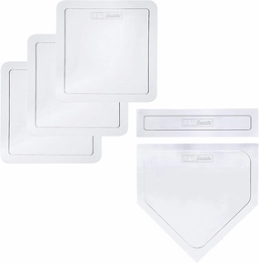 Franklin Sports MLB Throw Down Baseball Bases with Home Plate   Pitcher's Rubber - Backyard Rubber Base Set Perfect for Baseball, Teeball   Kickball
