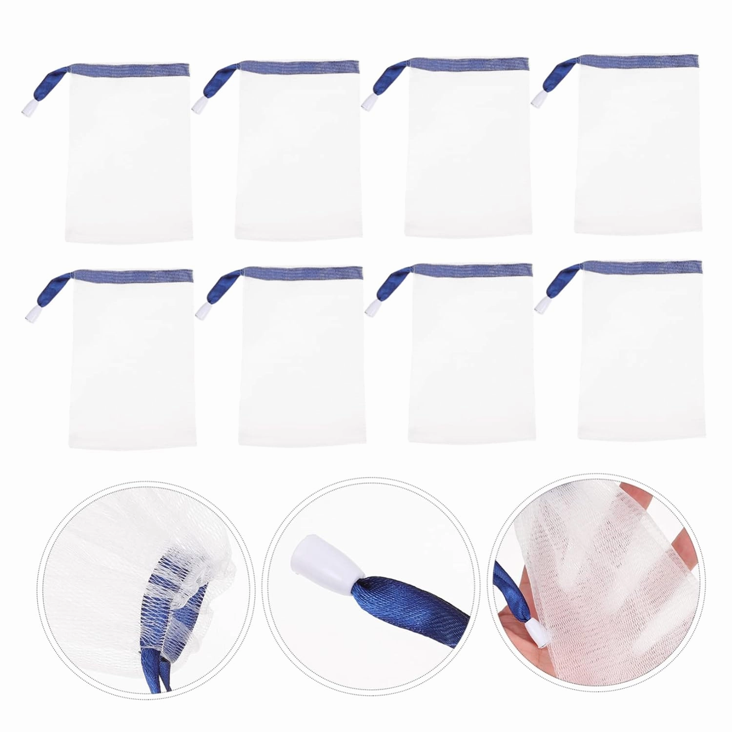 FRCOLOR 3sets Soap Foaming Net Pouch for Bathroom Reusable Anti-slip Cleansing Net for Handmade Soaps 20pcs*3 Random Color