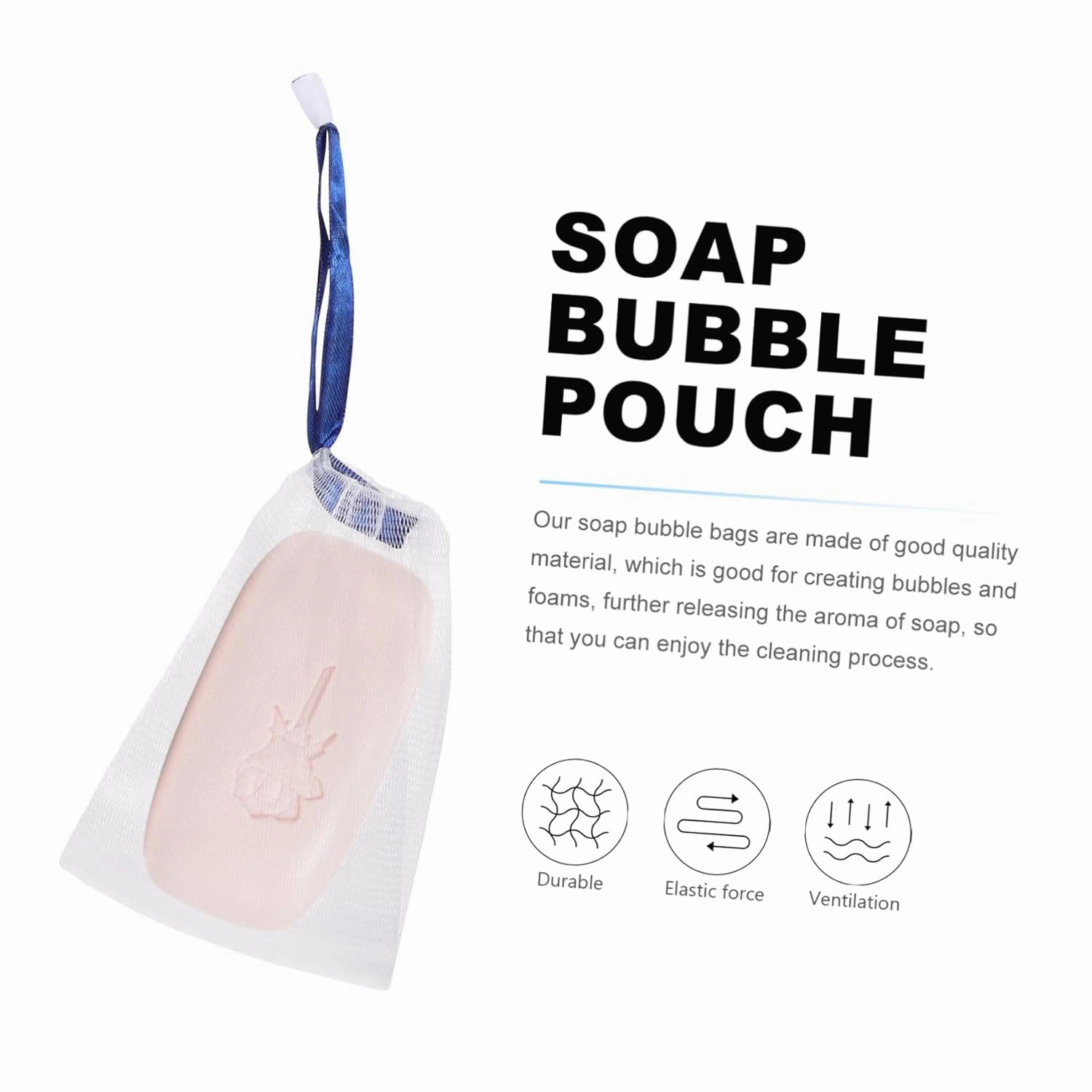 FRCOLOR 3sets Soap Foaming Net Pouch for Bathroom Reusable Anti-slip Cleansing Net for Handmade Soaps 20pcs*3 Random Color