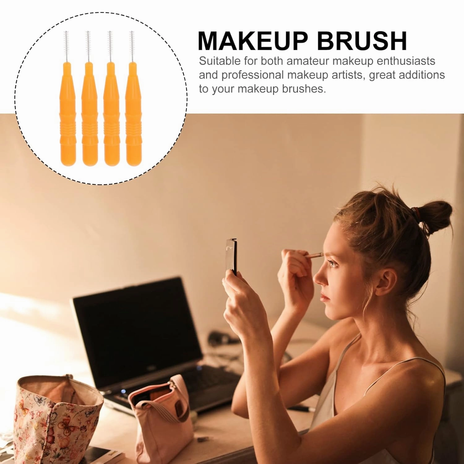 FRCOLOR 5sets Multi-functional Makeup Brush Set Mini Brushes Eyebrow Lip Toothbrush Portable for Travel 20pcs*5