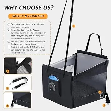 French Bulldog Car Nest – Foldable Travel Safety Cage for Dogs