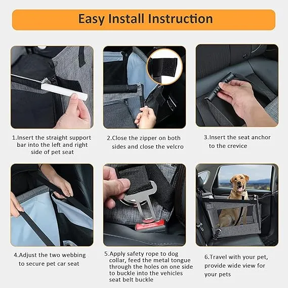 French Bulldog Car Nest – Foldable Travel Safety Cage for Dogs