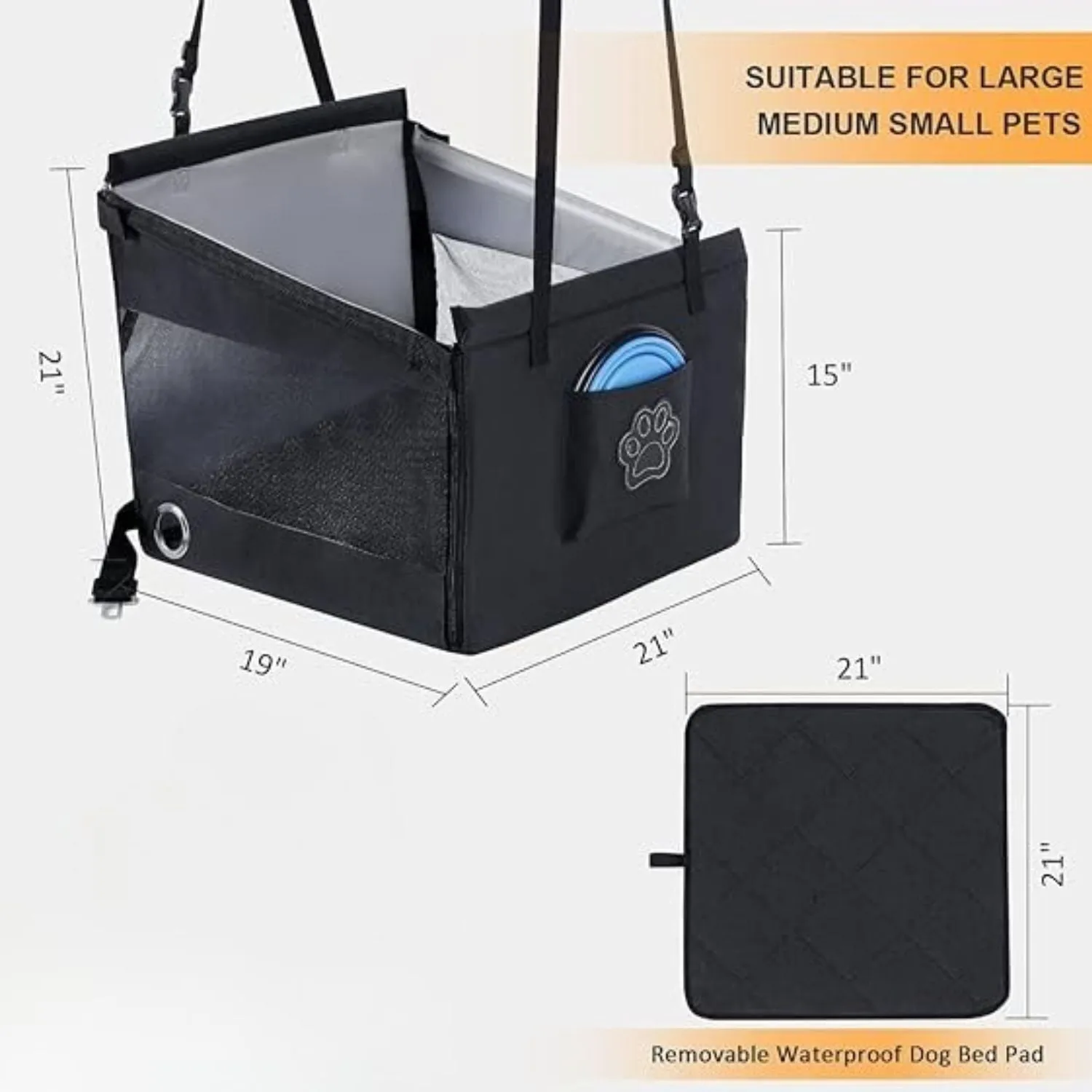 French Bulldog Car Nest – Foldable Travel Safety Cage for Dogs