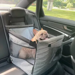 French Bulldog Car Nest – Foldable Travel Safety Cage for Dogs