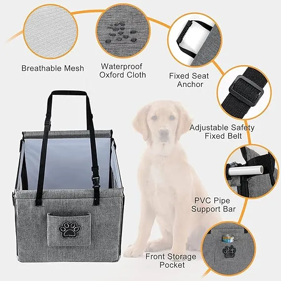 French Bulldog Car Nest – Foldable Travel Safety Cage for Dogs