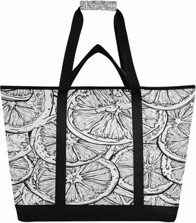 Fresh Lemon Slices Reusable Insulated Lunchbox Cooler Bag, Leakproof Kitchen Grocery Bag Collapsible Portable Cooler Tote Bag for Picnic, Camping, Office, Travel