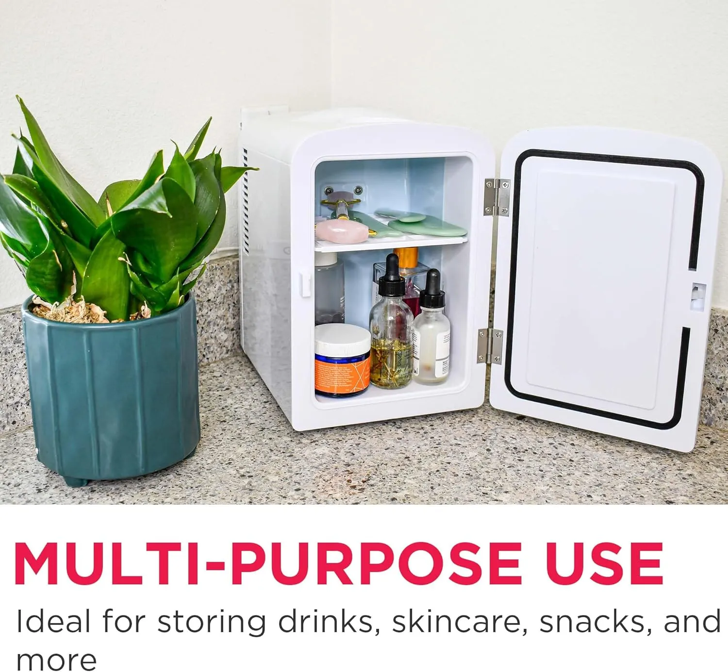 Frigidaire Mini Portable Compact Personal Fridge Cooler, 4 Liter Capacity Chills Six 12 oz Cans, 100% Freon-Free & Eco Friendly, Includes Plugs for Home Outlet & 12V Car Charger - White