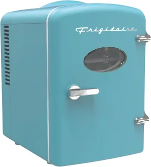 Frigidaire Retro Mini Personal Fridge Cooler, Holds up to 6 Cans, Portable for Car, Office, Bedroom, Dorm Room, or Cabin, AC and DC input