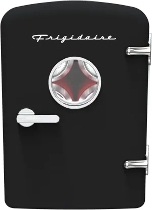 Frigidaire Retro Mini Personal Fridge Cooler, Holds up to 9 Cans, Portable & Compact, AC Plug & 12V Car Charger – Black