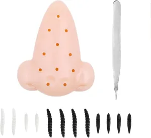 Funny Pimple Popping Stress Relief Toy Set, Squeeze Out Blackheads in Ears and Nose to Relieve Stress Novelty Toys Gifts (B)