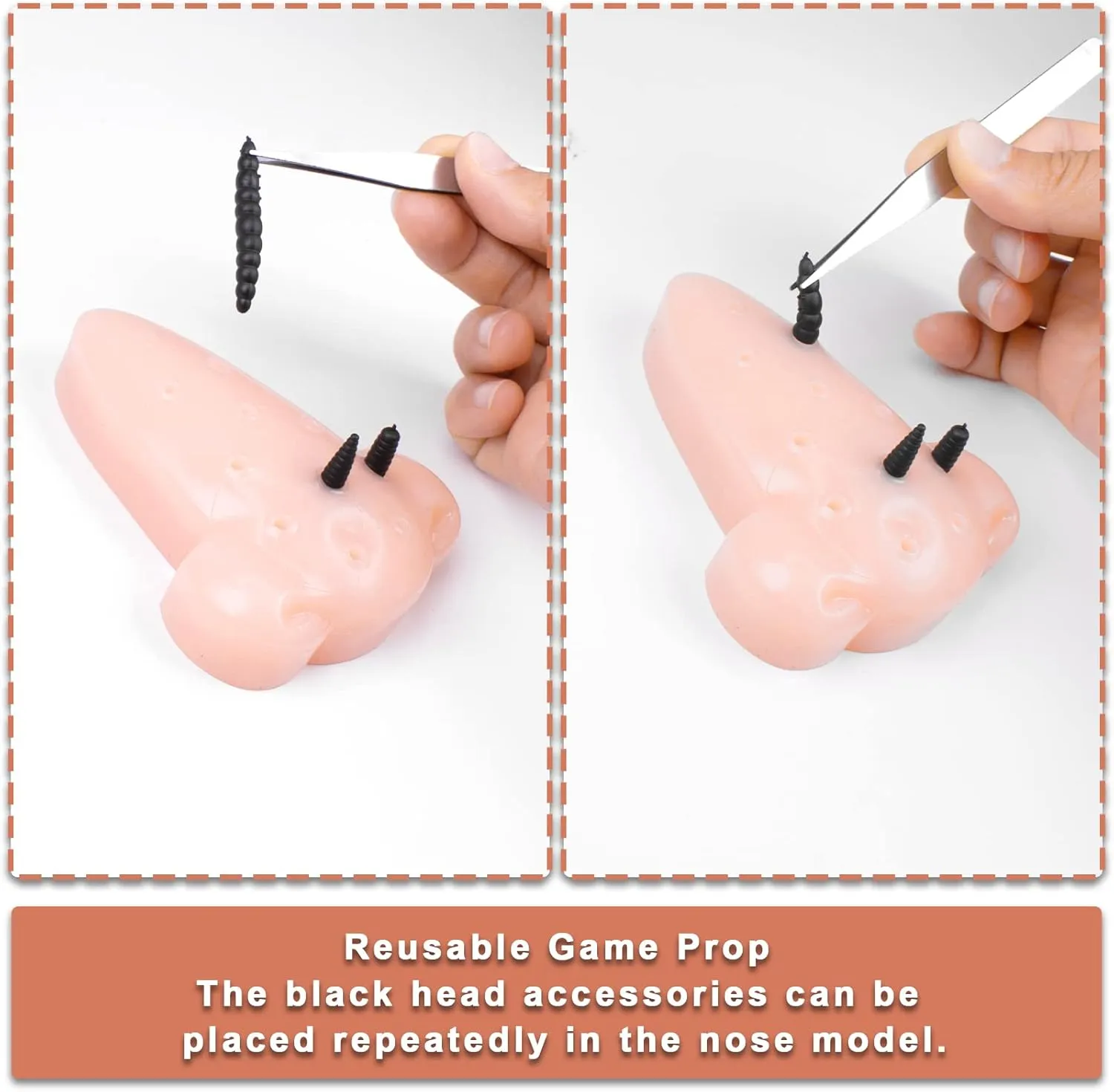 Funny Pimple Popping Stress Relief Toy Set, Squeeze Out Blackheads in Ears and Nose to Relieve Stress Novelty Toys Gifts (B)