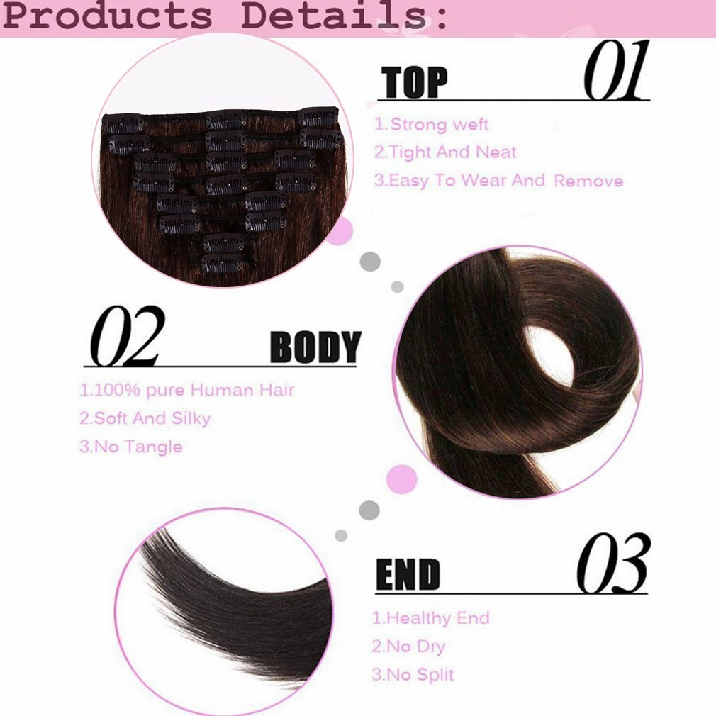 FUT 20inch 70g Straight Grade 7a Remy Human Hair Pieces Extensions Full Head 18 Clips in 8 PCS for Girl Lady Women Ash Blonde