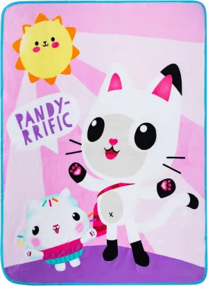 Gabby's Dollhouse Cakey And Pandy Kids Bedding Super Soft Micro Raschel Throw, 46 in x 60 in, By Franco