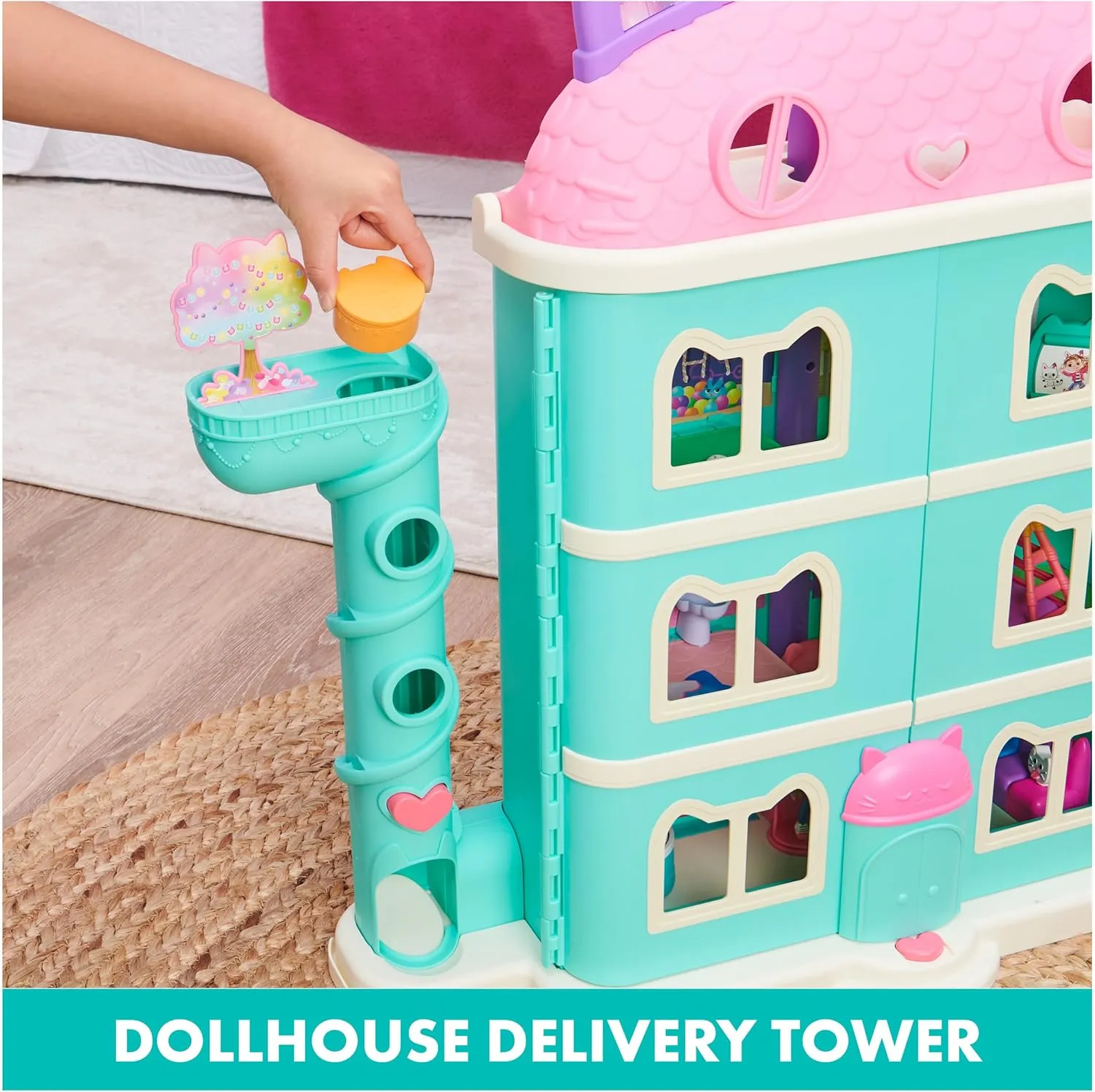 Gabby’s Dollhouse, Purrfect Dollhouse with 15 Pieces including Toy Figures, Furniture, Accessories and Sounds, Kids Toys for Ages 3 and up