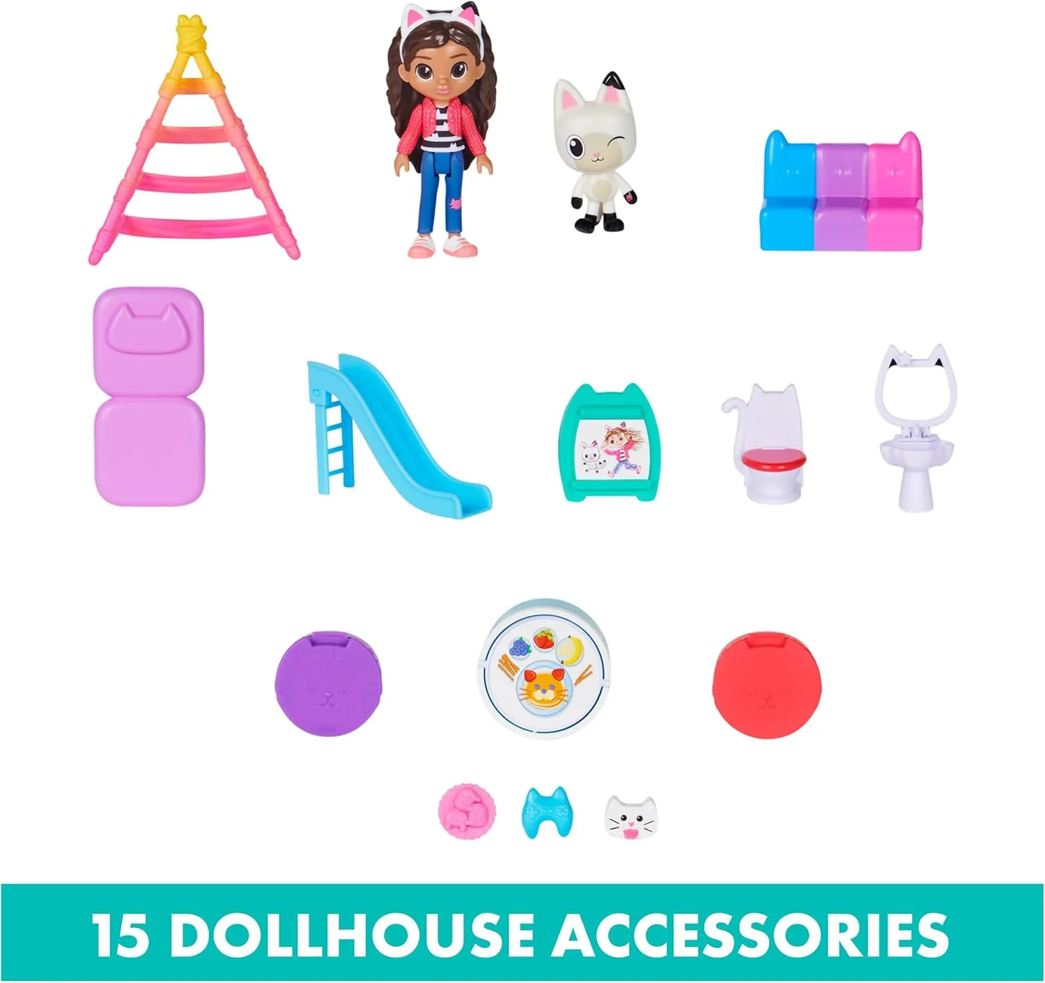 Gabby’s Dollhouse, Purrfect Dollhouse with 15 Pieces including Toy Figures, Furniture, Accessories and Sounds, Kids Toys for Ages 3 and up