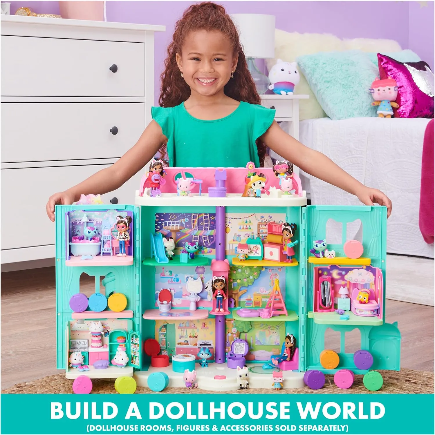 Gabby’s Dollhouse, Purrfect Dollhouse with 15 Pieces including Toy Figures, Furniture, Accessories and Sounds, Kids Toys for Ages 3 and up