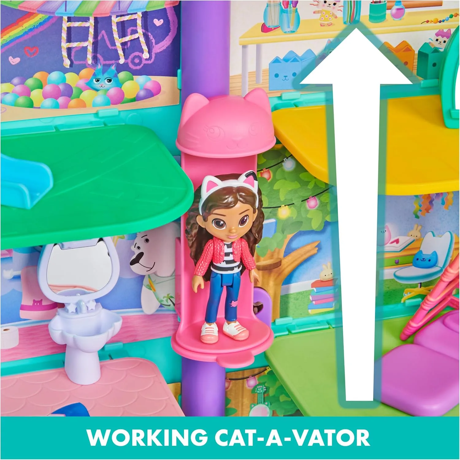 Gabby’s Dollhouse, Purrfect Dollhouse with 15 Pieces including Toy Figures, Furniture, Accessories and Sounds, Kids Toys for Ages 3 and up