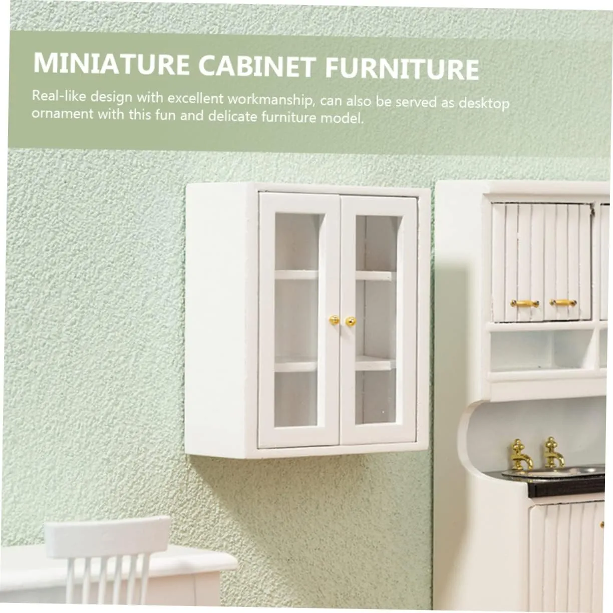 GALPADA 2pcs Miniature Cabinet Furniture for Dollhouse Chic Kitchen Adornment for Micro Landscape Desktop Decor and Tiny House Collection