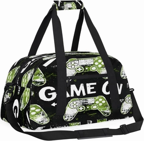 Game Console Kids Overnighter Duffel Bags for Boys, Carry-On Size Sports Gym Bag with Front Zipper Pocket for School Practice or Overnight Travel Weekender Sleepover Tote Bag