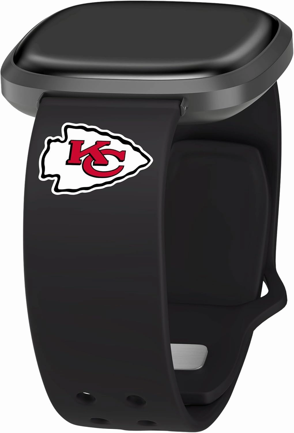 GAME TIME Kansas City Chiefs Silicone Sport Watch Band Compatible with Fitbit Versa 3 and Sense