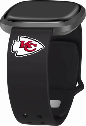 GAME TIME Kansas City Chiefs Silicone Sport Watch Band Compatible with Fitbit Versa 3 and Sense