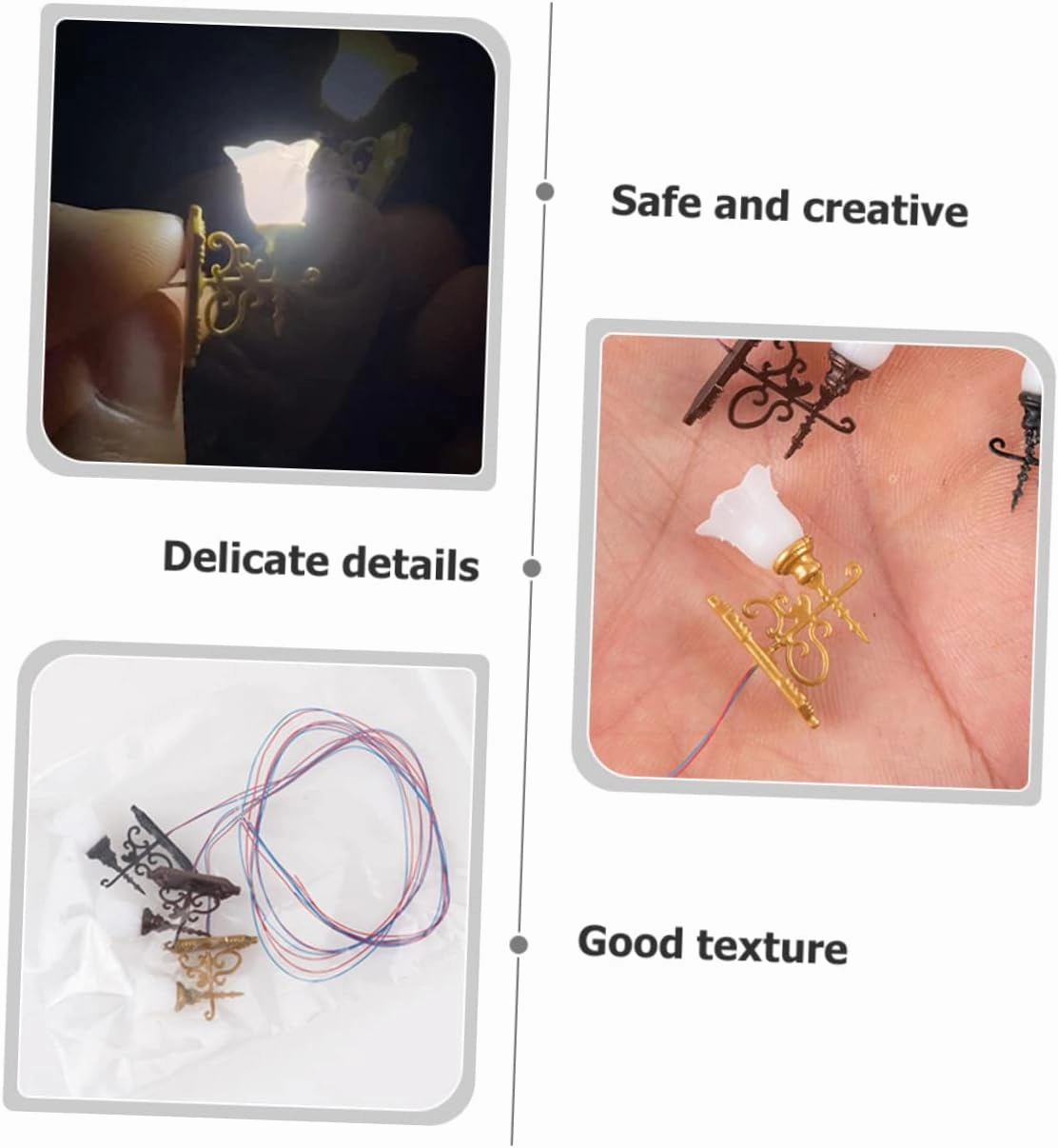 GANAZONO 5sets Sand Table Decorative Lamp Miniature Wall Lamp Model Micro Landscaping Lamp Decor Luminous Wall Lamp for Doll House Diy Wall Lights 4pcs*5