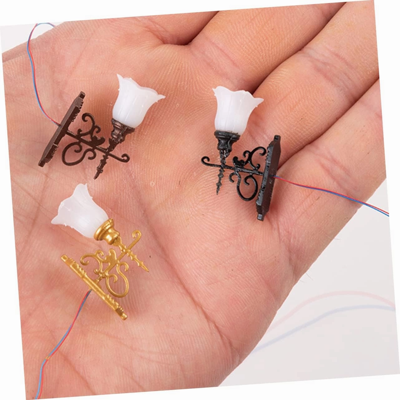 GANAZONO 5sets Sand Table Decorative Lamp Miniature Wall Lamp Model Micro Landscaping Lamp Decor Luminous Wall Lamp for Doll House Diy Wall Lights 4pcs*5