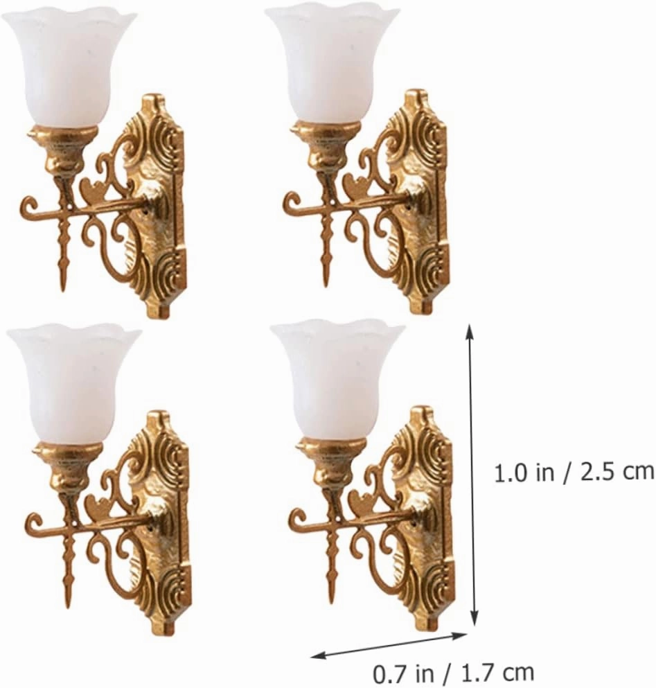 GANAZONO 5sets Sand Table Decorative Lamp Miniature Wall Lamp Model Micro Landscaping Lamp Decor Luminous Wall Lamp for Doll House Diy Wall Lights 4pcs*5