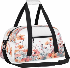Garden Flowers Kids Overnighter Duffel Bags for Boys, Carry-On Size Sports Gym Bag with Front Zipper Pocket for School Practice or Overnight Travel Weekender Sleepover Tote Bag
