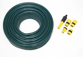 Garden HOSEPIPE with Set of 5 HOZELOCK Compatible CONNECTORS 40M Length