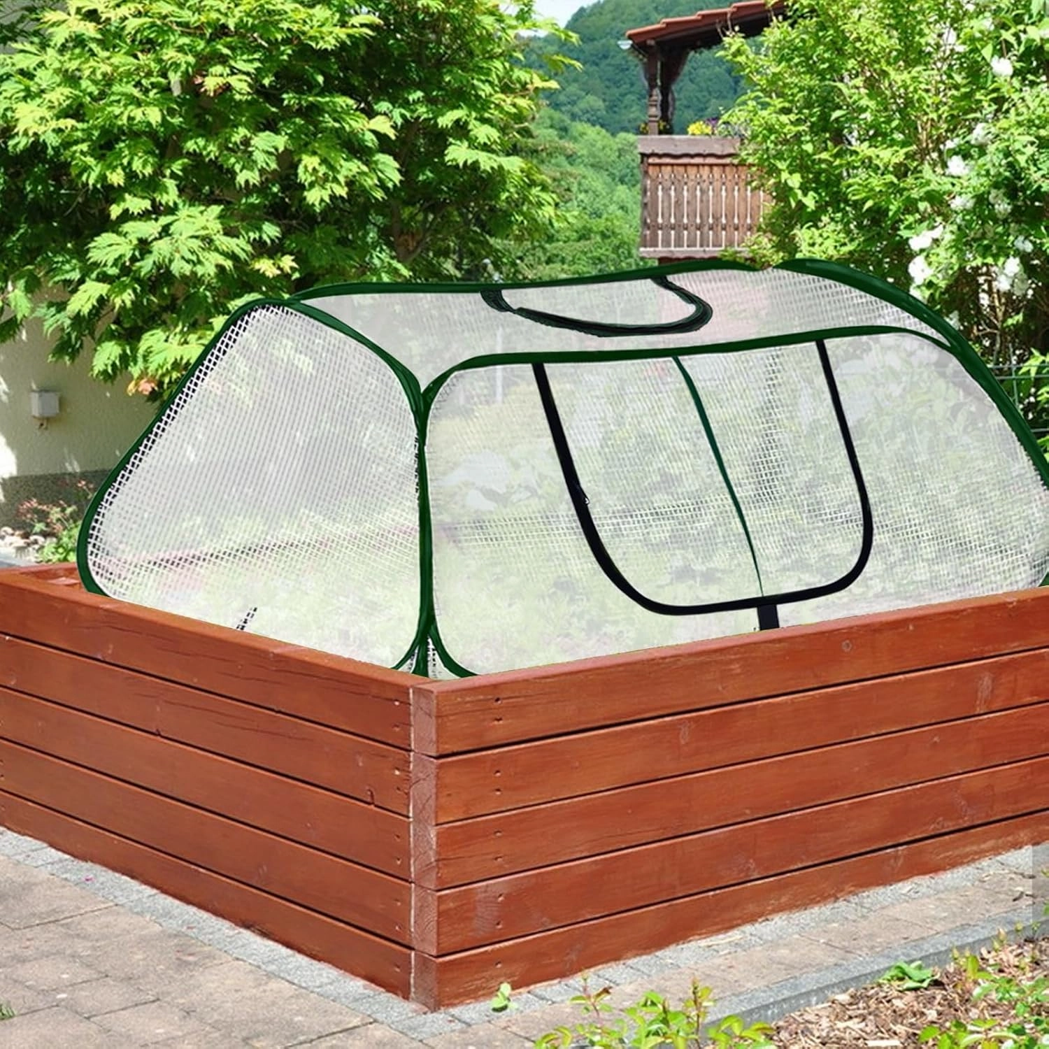 Garden Rows Accelerator Plants Cover-Garden Greenhouse with Roll-up Zipper Door,Thicker PE Cover for Indoor Outdoor Vegetable Fruits Rows - 45" L x 22" W x 16" H (White, 2 Pack)