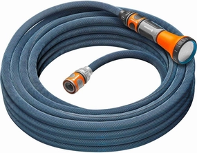 Gardena Liano Xtreme 1/2 inch, 15m set: Extremely robust textile garden hose, for indoor water taps, with PVC inner tube, lightweight, weather-resistant (18465-20)