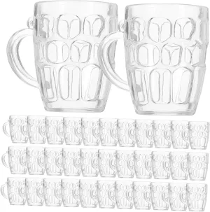 Garneck 50pcs Mini Plastic Beer Mugs for Wedding Decorations - BBQs - and Outdoor Events Cute Tiny House Decor and Dollhouse Photo Props Reusable Tiny Beer Cups for Creative Displays