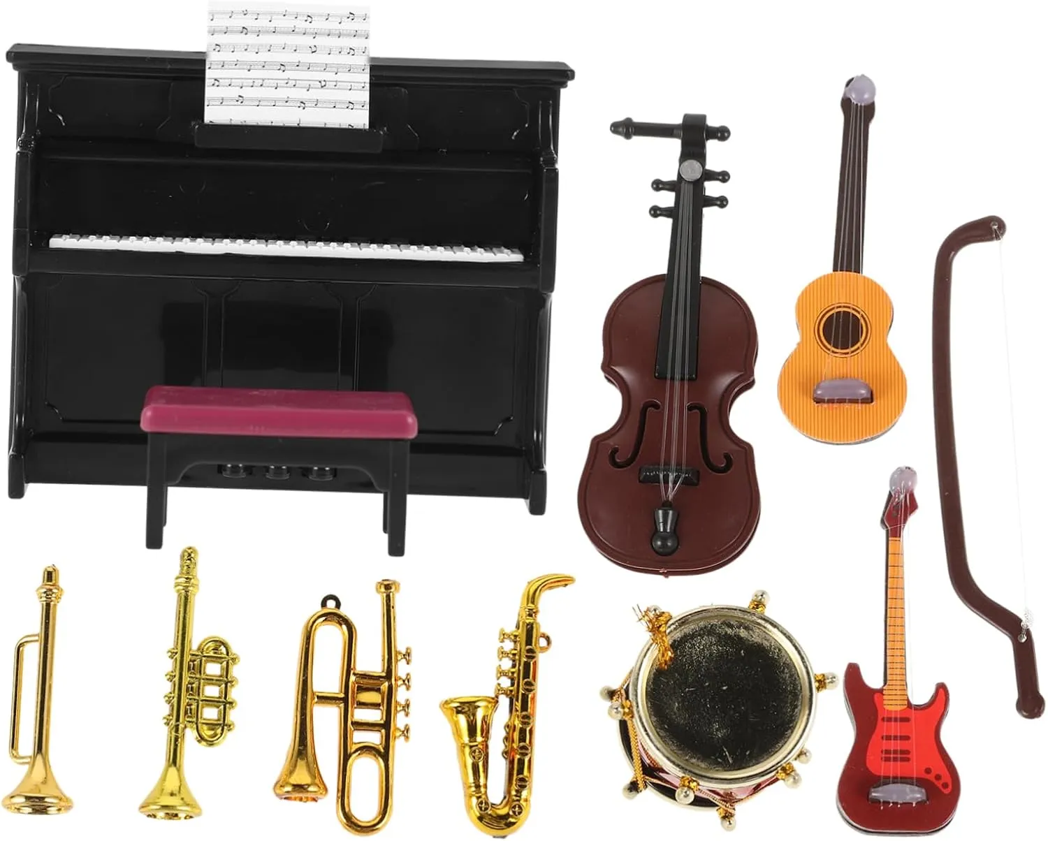 Garneck Miniature Guitar Model Realistic Mini Musical Instrument for Dollhouse Decor Perfect Miniature Toy for DIY Projects