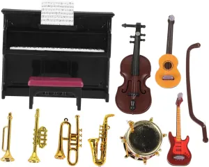 Garneck Miniature Guitar Model Realistic Mini Musical Instrument for Dollhouse Decor Perfect Miniature Toy for DIY Projects