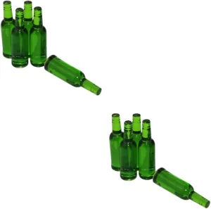 GARVALON 10pcs Miniature Beer Bottles for Dollhouse Decor Cute Desktop Props for Landscapes Photo Shoots Mini House Displays Smooth Finish for Party Scenes