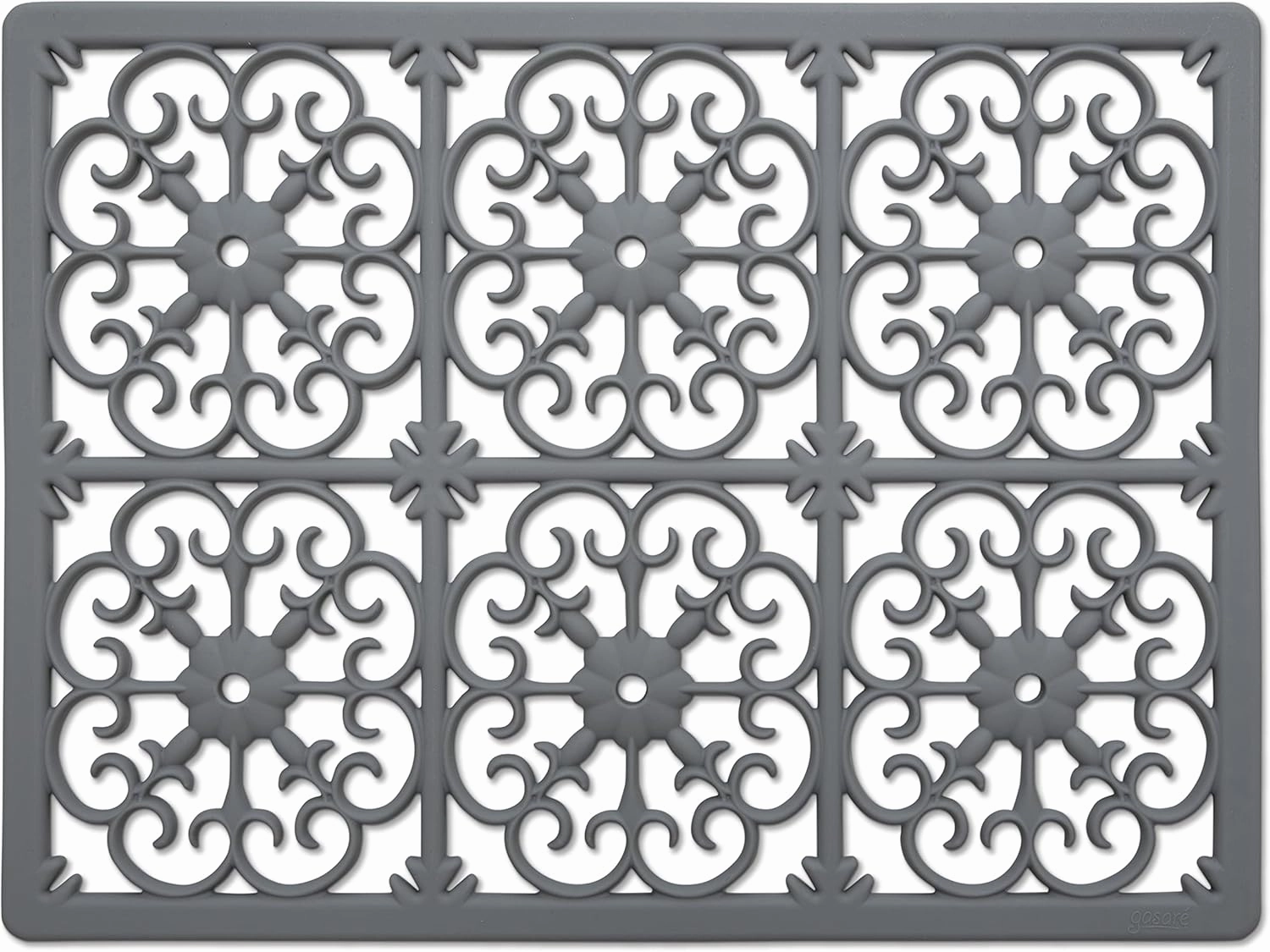 GASARÉ, Extra Large, Thick, Silicone Trivet for Hot Dishes, Pots, and Pans, Heat Resistant Mat for Countertop, Hot Pad for Kitchen, Easy to Clean, 16 x 12 x 3/8 Inches, Gray
