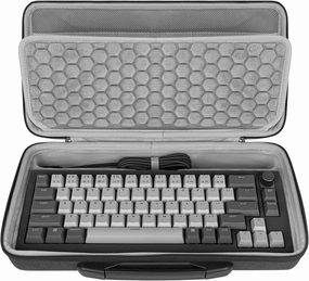 GEEKRIA 65% Keyboard Carrying Case, Hard Shell Travel Bag for 68 Keys Compact Keyboard with Knob, Compatible with ASUS ROG Falchion NX 65%, Keychron Q2/ Q2 Pro/ V2, Razer Huntsman V3 Pro Mini 60%