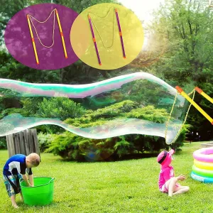 GERPOSMA Bubble Machine Giant Bubble Wands for Kids,6pcs Large Bubble Wands Bulk Kit,Extra Big Bubble Stick Rope Blower,Bubble Maker Set Toys,Outdoor Garden Play Games Party Favors