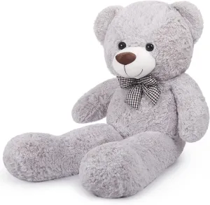 Giant Teddy Bear Stuffed Animals Plush Toy Cute Life Size Plush Teddy Bear for Kids Girlfriend Soft Stuffed Bear Animals for Birthday Valentine's Day Anniversary Christmas(120cm/47inch, Grey)
