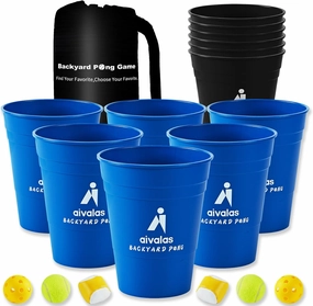 Giant Yard Pong Outdoor Games Set,Giant Yard Pong for Adults and Family with XL Size Buckets, Ring Toss Games for Kids Adult with Carrying Bag, Toss Games for Family Party, Camping, Backyard