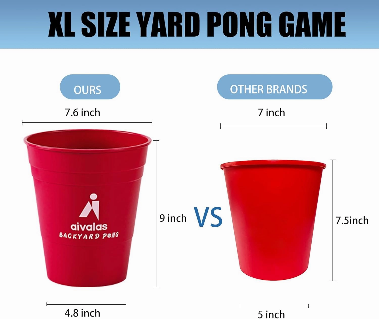Giant Yard Pong Outdoor Games Set,Giant Yard Pong for Adults and Family with XL Size Buckets, Ring Toss Games for Kids Adult with Carrying Bag, Toss Games for Family Party, Camping, Backyard