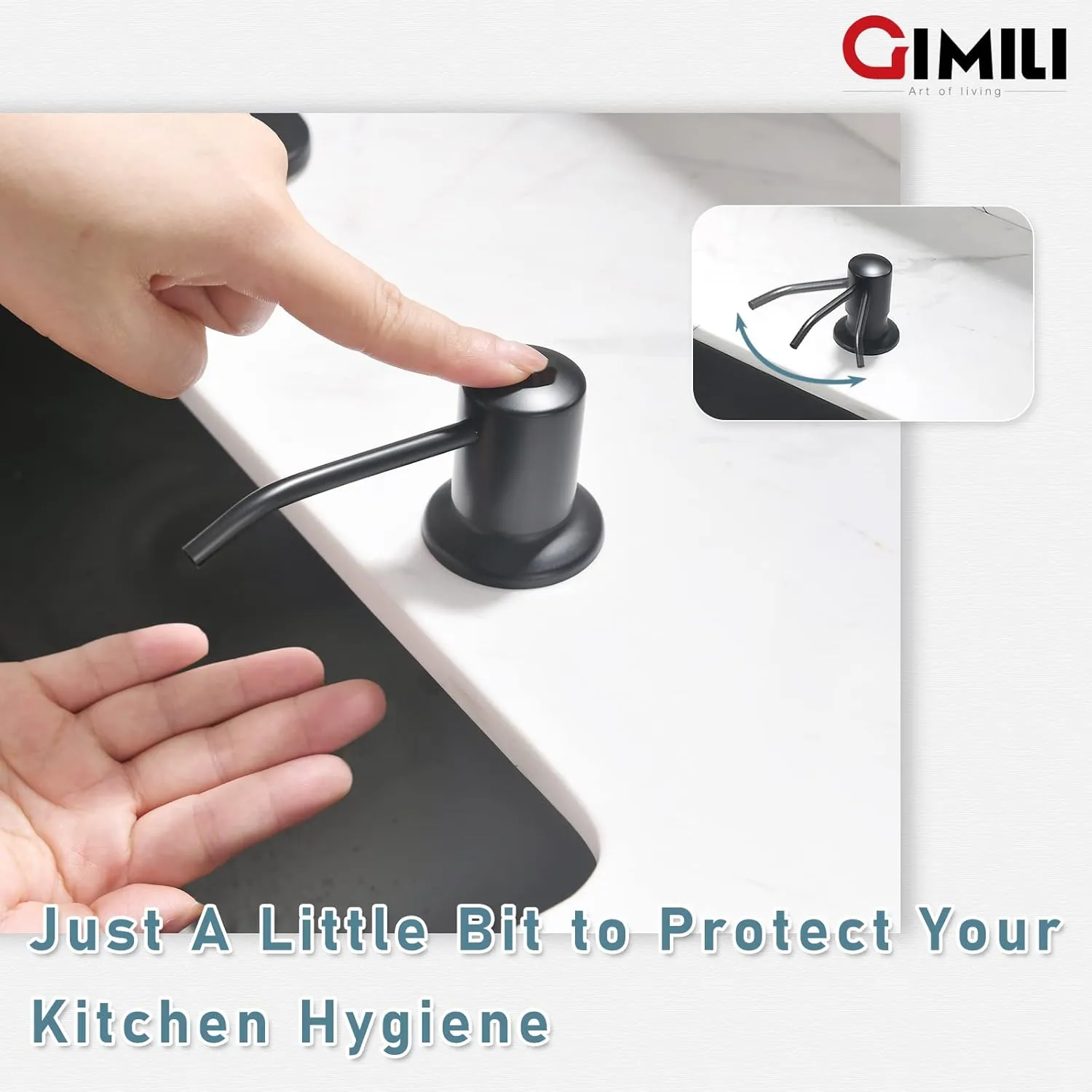 GIMILI Black and Gold Kitchen Faucet with Soap Dispenser Commercial Single Handle Spring Brushed Nickel Pull Out Kitchen Sink Faucets with Pull Down Sprayer